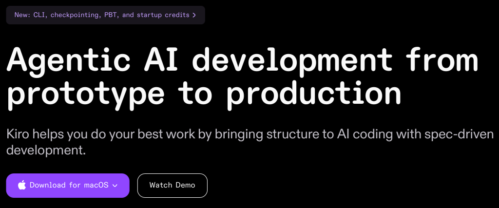 AWS KIRO 인터페이스 화면 예시